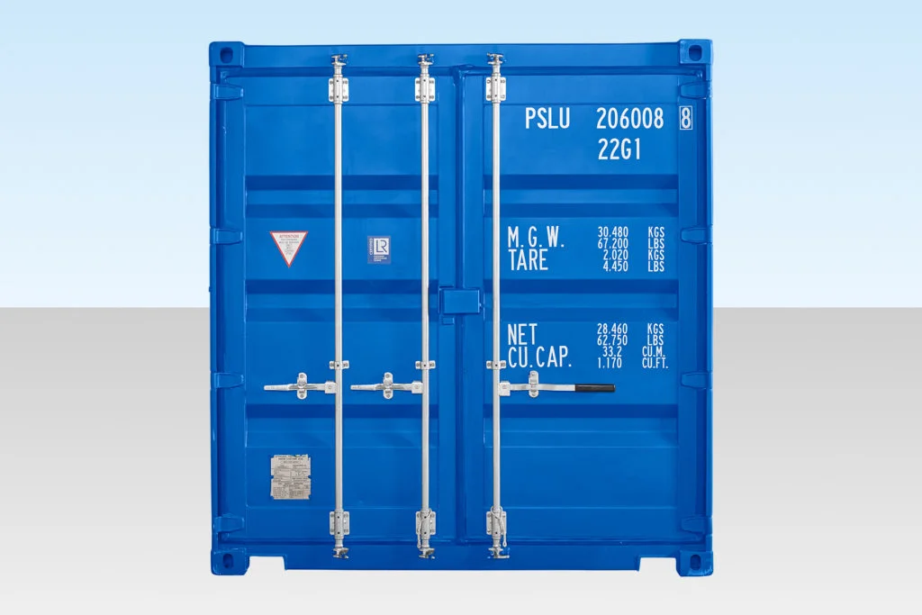 20ft Self Storage Container with Bamboo Floor – Blue (RAL 5010) - Image 5