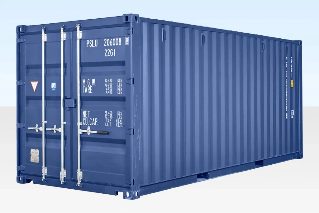 20ft Self Storage Container with Bamboo Floor – Blue (RAL 5010) - Image 4