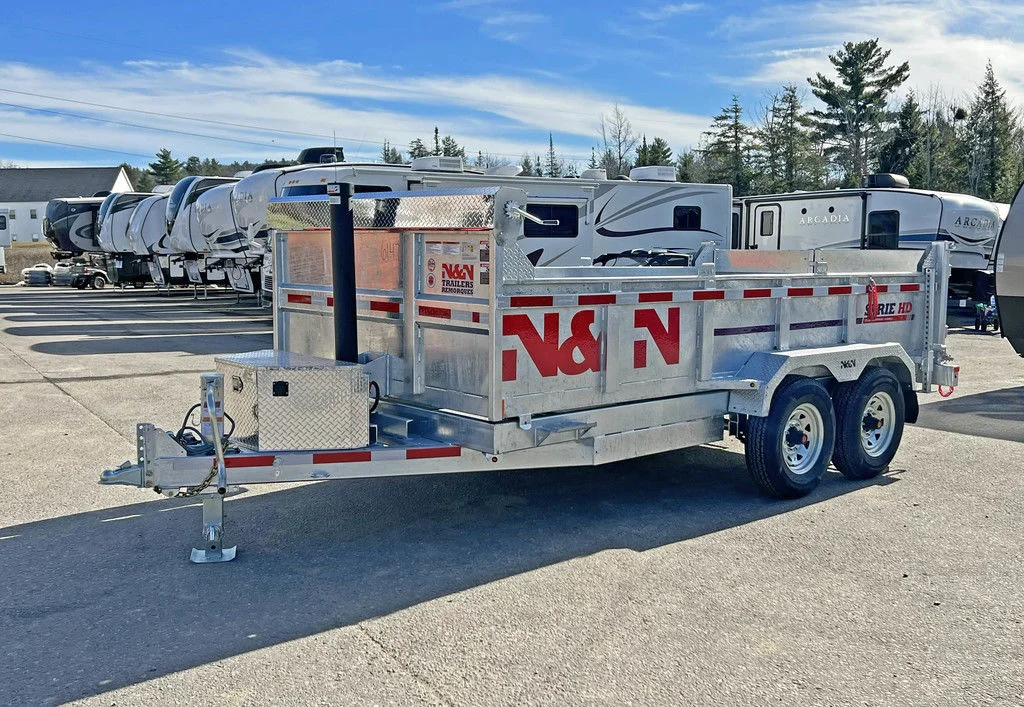 2024 N&N Trailers 7×14 14K Galvanized Hydraulic Dump w/Ramps, 2-Way Spreader Gate, Tarp Kit - Image 3