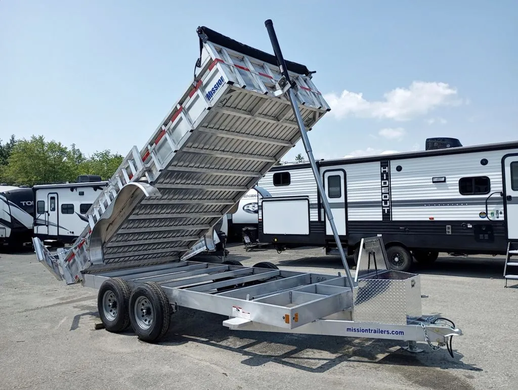2025 Mission Trailers 7×16 14K Aluminum Hydraulic Dump w/Ramps, HD D-Rings, Barn Doors, Tarp Kit - Image 13