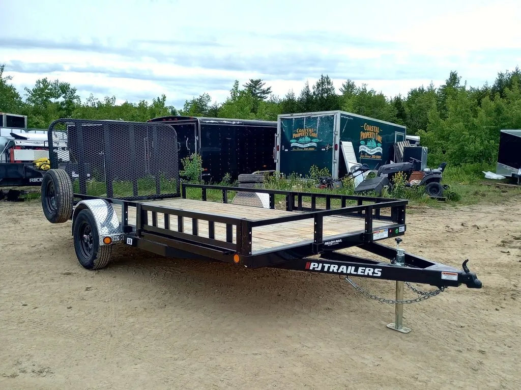 2024 PJ Trailers 7×14 Powder Coated Open Utility w/Rear Ramp Gate, ATV Side Loading Ramps - Image 8