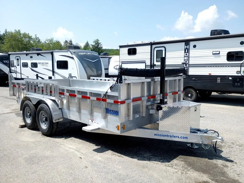 2025 Mission Trailers 7×16 14K Aluminum Hydraulic Dump w/Ramps, HD D-Rings, Barn Doors, Tarp Kit - Image 14