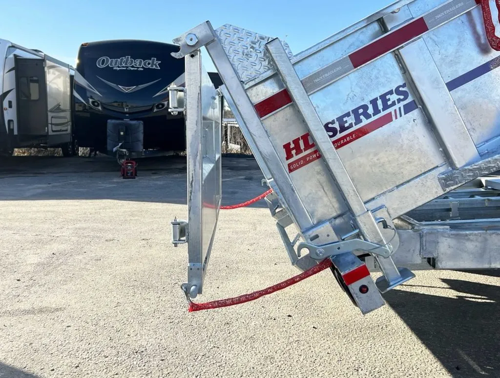 2024 N&N Trailers 7×14 14K Galvanized Hydraulic Dump w/Ramps, 2-Way Spreader Gate, Tarp Kit - Image 8
