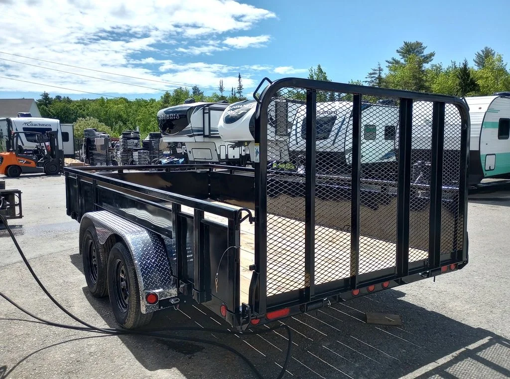 2024 PJ Trailers 7×14 7K Powder Coated Open Utility w/Rear Ramp Gate, Solid Metal Side Walls - Image 2