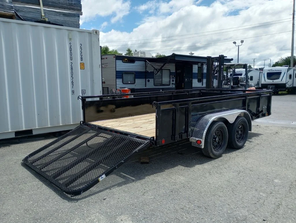 2024 PJ Trailers 7×14 7K Powder Coated Open Utility w/Rear Ramp Gate, Solid Metal Side Walls - Image 9