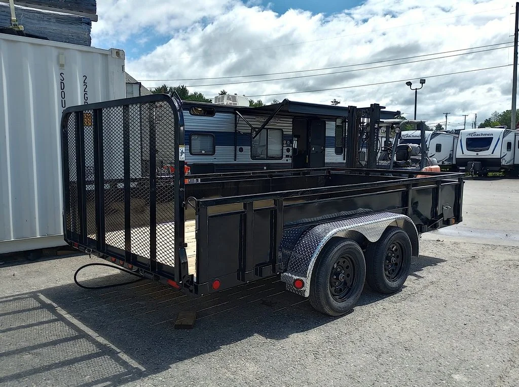 2024 PJ Trailers 7×14 7K Powder Coated Open Utility w/Rear Ramp Gate, Solid Metal Side Walls - Image 8