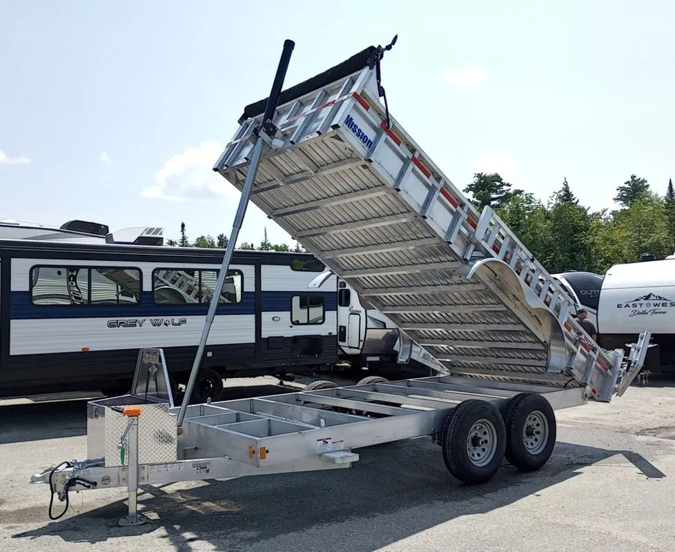 2025 Mission Trailers 7×16 14K Aluminum Hydraulic Dump w/Ramps, HD D-Rings, Barn Doors, Tarp Kit - Image 24