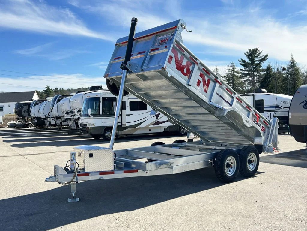 2024 N&N Trailers 7×14 14K Galvanized Hydraulic Dump w/Ramps, 2-Way Spreader Gate, Tarp Kit - Image 2