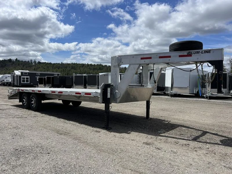2024 Alum Line Trailers 8.5×24 13K Aluminum Gooseneck w/Flip-Over Ramps - Image 3
