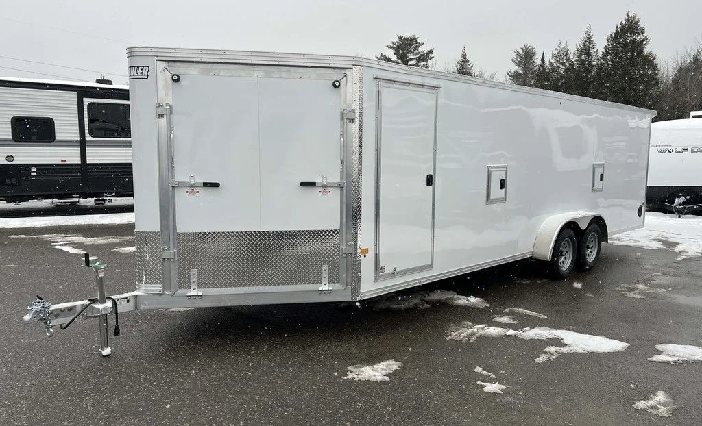 2024 E-Z Hauler 7×24 Aluminum 4-Place Drive In/Out w/Tapered Ramps, Rear Canopy - Image 5