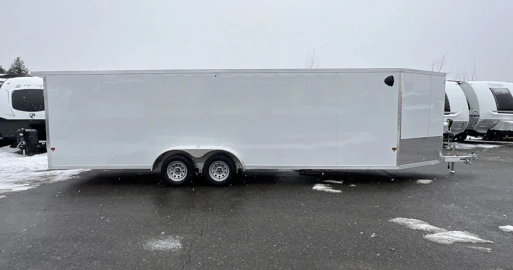 2024 E-Z Hauler 7×24 Aluminum 4-Place Drive In/Out w/Tapered Ramps, Rear Canopy - Image 23