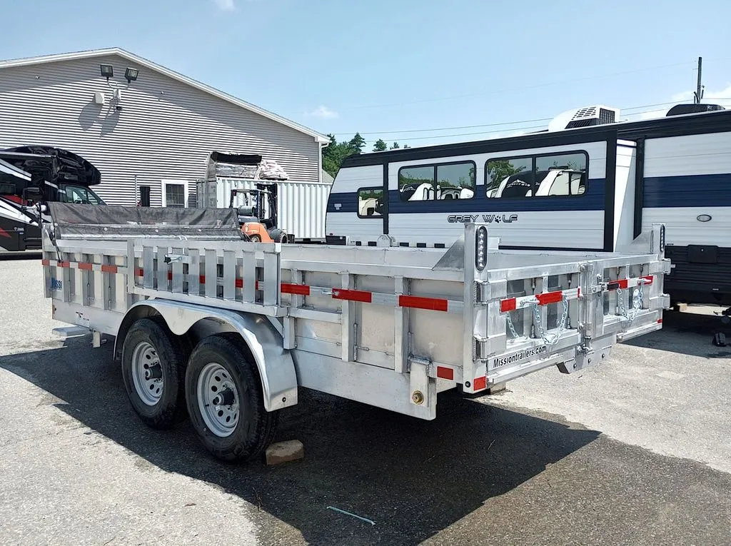 2025 Mission Trailers 7×16 14K Aluminum Hydraulic Dump w/Ramps, HD D-Rings, Barn Doors, Tarp Kit - Image 25