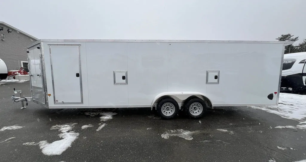 2024 E-Z Hauler 7×24 Aluminum 4-Place Drive In/Out w/Tapered Ramps, Rear Canopy - Image 20