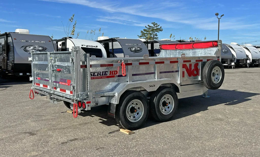 2024 N&N Trailers 7×14 14K Galvanized Hydraulic Dump w/Ramps, 2-Way Spreader Gate, Tarp Kit - Image 22
