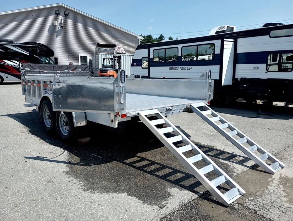 2025 Mission Trailers 7×16 14K Aluminum Hydraulic Dump w/Ramps, HD D-Rings, Barn Doors, Tarp Kit - Image 3