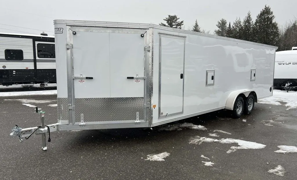 2024 E-Z Hauler 7×24 Aluminum 4-Place Drive In/Out w/Tapered Ramps, Rear Canopy - Image 24