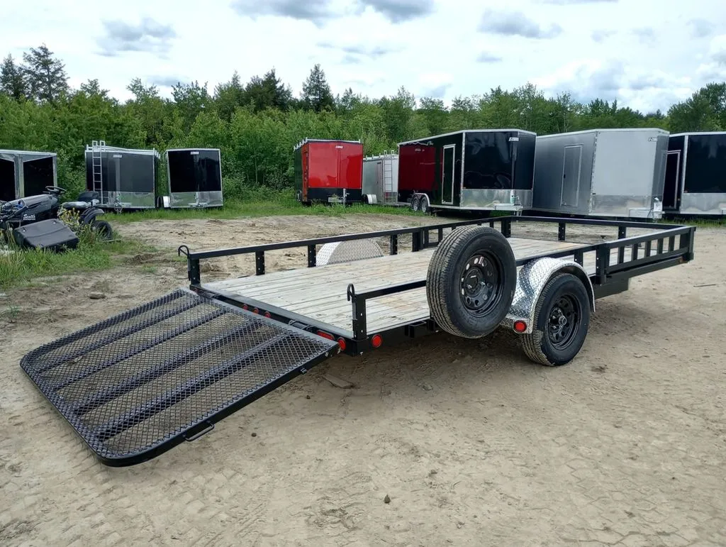 2024 PJ Trailers 7×14 Powder Coated Open Utility w/Rear Ramp Gate, ATV Side Loading Ramps - Image 11