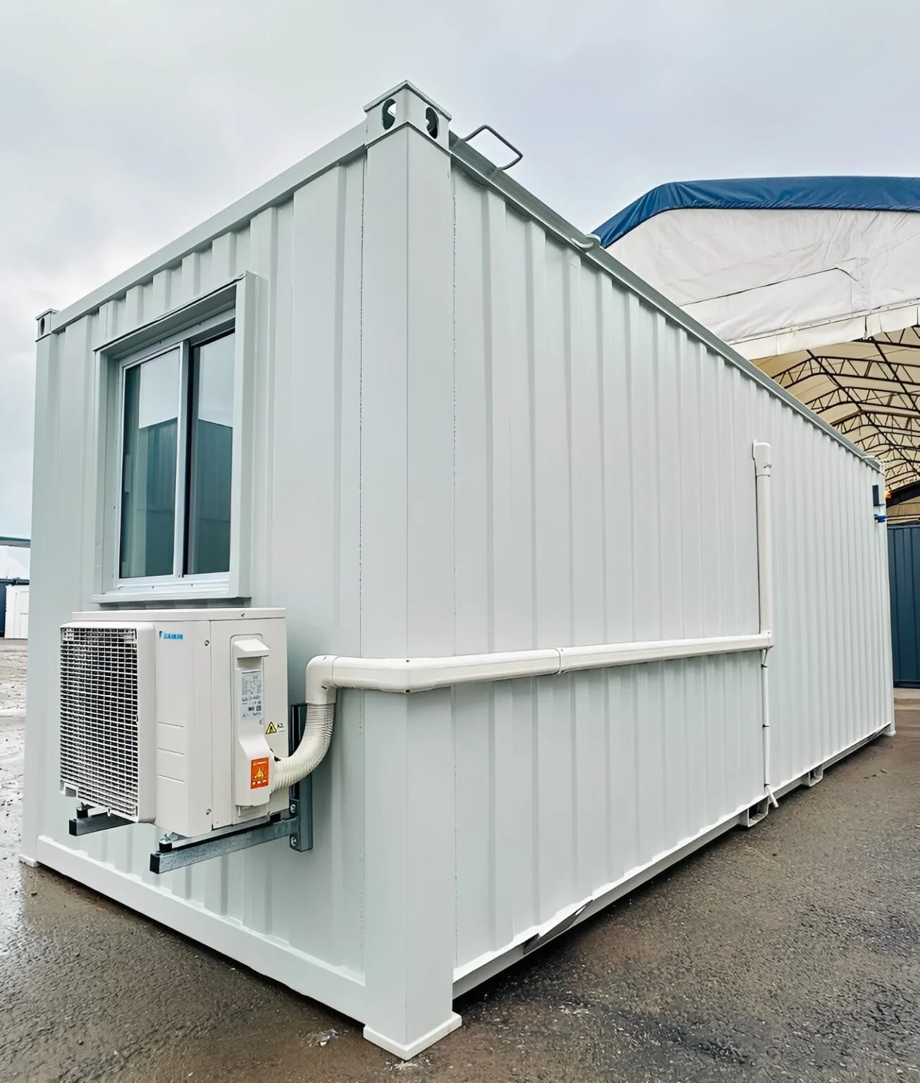 21ft x 8ft Custom Office Cabin – Refurbished Portable Building with A/C & Glazed Door - Image 8
