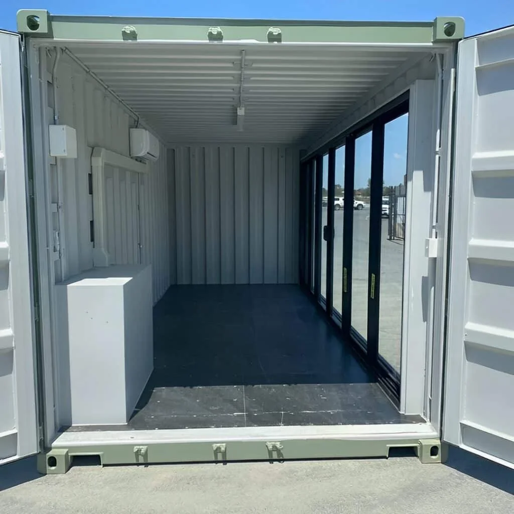 Modified 20FT container office with Glass door & AC - Image 3